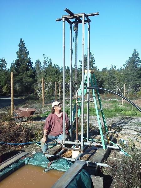My DIY well drilling rig. 60' deep and